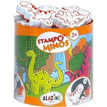 Aladine - 4 Tampons Animaux de la Savane avec Encreur, Stampo Baby, Activité Manuelle Enfant 2 Ans Bébé, Encre Lavable, Faciles à Manipuler, Cadeau Loisir Créatif, Dès 18 Mois, 3803