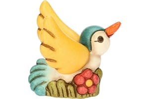 THUN, Colibrì Fly su Prato in Ceramica Decorata a Mano, Linea Primavera da Vivere, 6.5 x 5.8 x 6 cm h