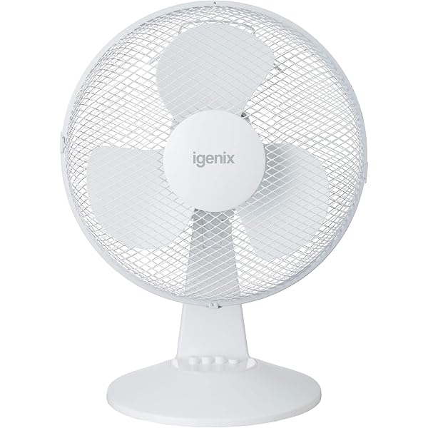 Igenix DF1210 Portable Desk Fan, 12 Inch, 3 Speed, Quiet Operation,  Oscillating, Desktop/Bedside Fan, Ideal for Home and Office, White :  Amazon.co.uk: Home u0026 Kitchen
