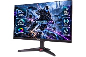 Acer Nitro VG270U Z2 27 Inch QHD Gaming Monitor | IPS 2560x1440 | 275Hz Refresh Rate OC | DRR Support | 0.5ms GTG | DCI-P3 90% | HDR10 | AMD FreeSync Premium | HDMI 2.1, DP 1.4 | Dual 2W Speakers