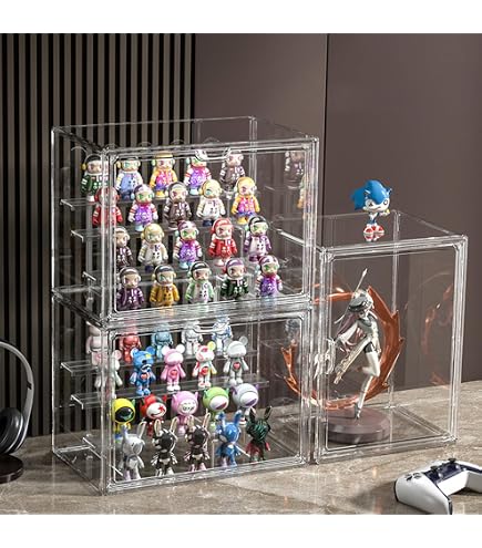Vitrine Murale Transparente 3 Niveaux Pour Figurines - Porte Magnétique, Dimensions 30x30x7.9 Cm - Présentation Pop Mart, Objets De Collection - Fixation Sans Perçage