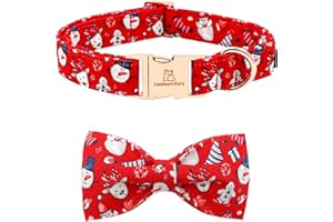 Lionheart glory Weihnachtshundeschleifenhalsband Santa Print Schleifenhundehalsband Mädchen oder Junge Hundeschleifenhalsband Haustiergeschenk Verstellbares Hundehalsband für mittelgroße Hunde