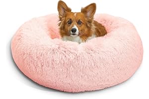 Best Friends by Sheri The Original Calming Donut Shag - Cama para Perros y Gatos - Pelo sintético - Rosa bebé - Mediana: 76 x 76 cm