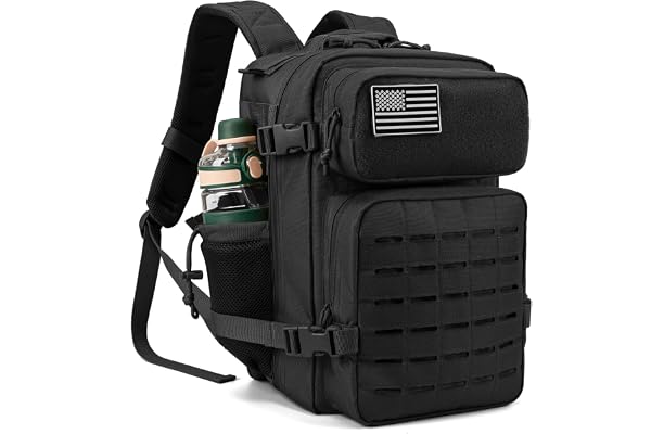 QT&QY 25L Militär taktisk ryggsäck för män CCW Armé Laser skär Molle Daypack liten överlevnadsväska Gymnastikryggsäck med dubbla kopphållare medicinsk ryggsäck