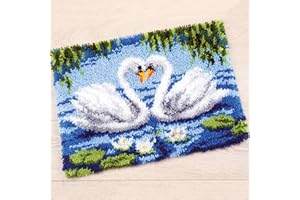 ZUSFUL Knüpfteppich für Kinder und Erwachsene zum Latch Hook Kits DIY Werkzeuge Selber Knüpfen Teppich Knüpfpackung für Home Decor, 52×38cm…