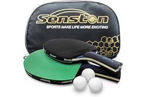 Senston Table Tennis Rackets with Balls Ping Pong Paddle Sets, Table Tennis Bats with Carry Bag, Ping Pong Racket for Indoor, Outdoor Play