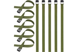 Hejo 10PCS Correa de Amarre,65x2.5CM Verde Ajustable Cinchas de Amarre Pequenas de Metal Aleación con Liberación Rápida A Prueba de Oxido Cinchas para Bicicletas, Motocicletas, Paquetes de Equipaje