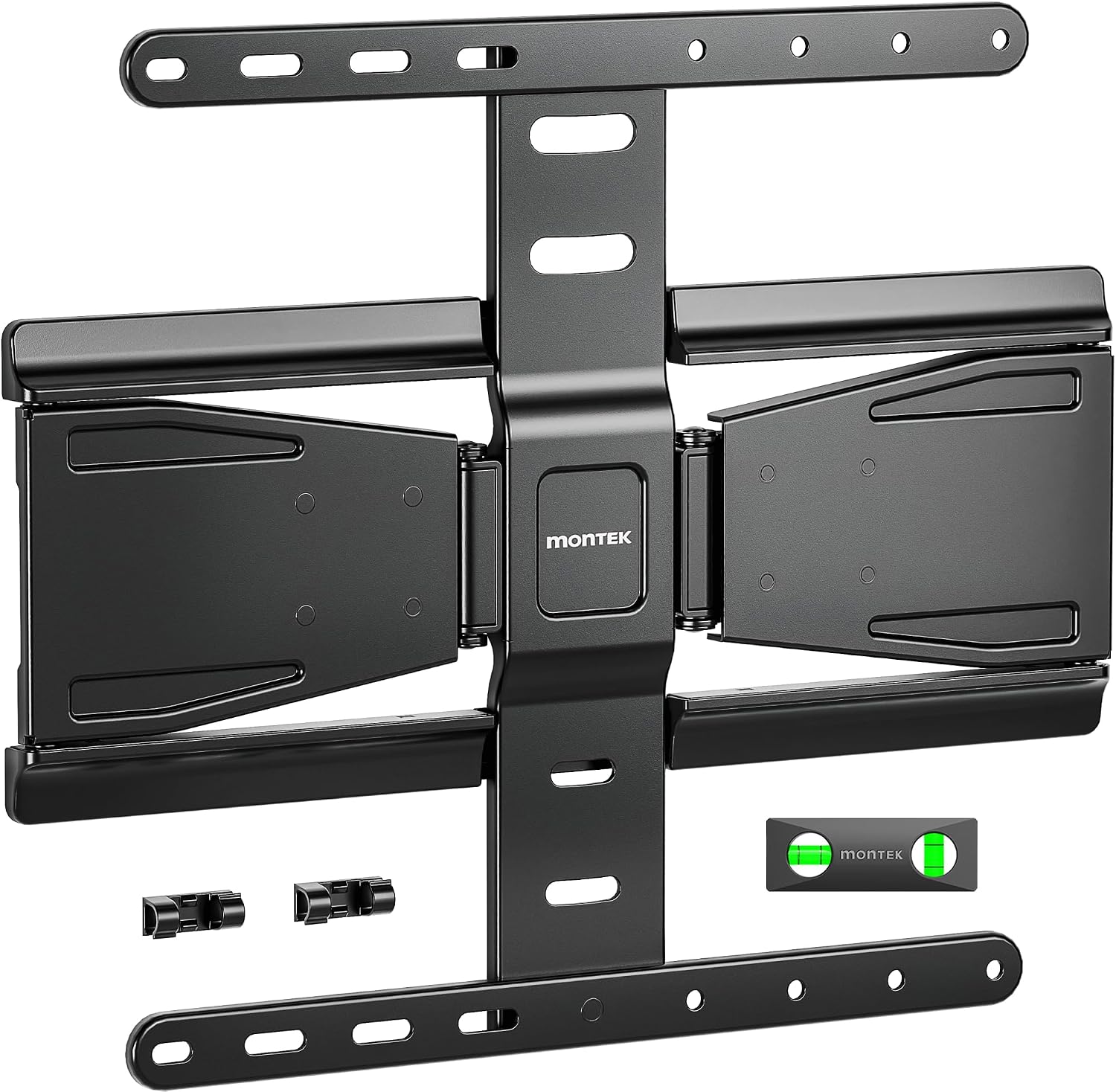 monTEK 0.77" Ultra Slim TV Wall Bracket for 37-75 Inch TVs, Heavy Duty Full Moiton TV Wall Mount Up to 65kg, Swivel & Tilt TV Bracket for Flat/Curve Screens, Max VESA 400x400mm