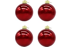 DARO DEKO Weihnachts-Kugel XXL Ø 20cm - 4 Stück rot glänzend