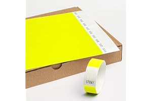 MESSIMO Einlassbänder aus Tyvek ohne Aufdruck 19 x 255 mm - 100 Stück Party Eintrittsbänder - Selbstklebend und Wasserdicht Festival Armbänder - Club Bänder