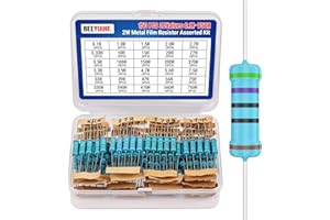 BEEYUIHF 2W Metal Film Resistor Assortment Kit 30 Values 150Pcs 2 Watt Metal Film Fixed Resistors Variety Pack (0.1 Ohm - 750 Ohm) ±1% Tolerance