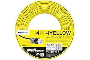 Cellfast Wąż Ogrodowy YELLOW, Lekki, Wytrzymały, 4-Warstwowy, Trwały Oplot Krzyżowy, Odporny na UV i Glony, odporność na skręcanie, Technologia REACH, 20 Bar, -10/+50°С temp. 5/8", 20m