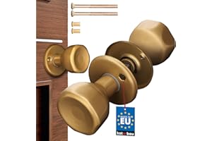 KOTARBAU® Maniglia Porta Interna - Pomello Girevole - ZnAl - 45x45 mm - Dorato - Maniglie Porte Interne - Pomelli - Pomolo Porta - Ergonomici - Design Moderno