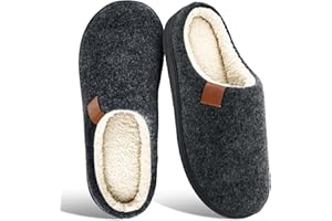 SROTRAS Pantofole Uomo Ciabatte Uomo Casa Invernali Comoda Antiscivolo Pantofole Calde in Feltro da Interno a Esterno