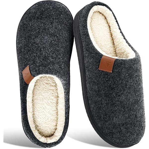 BeComfy Vilten Herenpantoffels Vilt Zool Zeer Licht Grijs