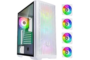 Bitfenix Nova Mesh SE TG Boîtier PC Gaming ATX, 4 Ventilateurs ARGB Inclus, Couleur Blanche