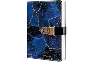 ZXHQ Carnet de Notes Carnet Secret fille Journal intime avec code pour Adulte garçon femmes, en PU Cuir Bloc-notes Pour Bureau, Cartes Porte-stylo, Taille 215x150mm Style 6