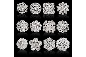 URROMA Lot de 24 broches en forme de fleur avec strass et strass - Pour bouquet de fleurs - Plaqué or