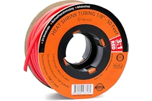 Wirefy Tubo Termorretráctil 3,2 mm - Tubo Termoretractil de Doble Pared 3:1 - Revestimiento Adhesivo - Tubo Térmico - Rojo - Rollo de 15 m