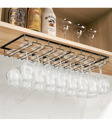 SOTECH Portabicchieri da vino per 4 file di bicchieri 460 x 355 x 70 mm nero Supporto per bicchieri da vino, bicchieri da champagne, bicchieri da birra, supporto per bicchieri da vino
