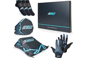 DAPPER RACING | SIMRACER Starter Pack | Guantes Compatibles con Pantalla + Tres Pares de Calcetines SIMRACING + Fundas para Volante y Pedales | Caja Negro Mate | Set para Regalo
