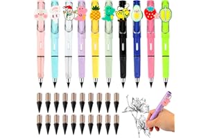 SUNOYA 10 Piezas Lapiz Infinito, Lapiz Eterno con 20 Puntas de Repuesto, Lapiz Eternos Sin Tinta Lápiz Eterno con Goma de Borrar Sin Afilado para Obsequios, Regalo para Niños