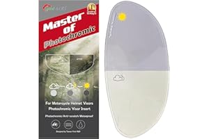 XII WANG YE Película fotocromática y antivaho para la visera de un casco de moto integral, película que cambia de claro a tono índigo, permanece transparente en el interior, se oscurece en el exterior.