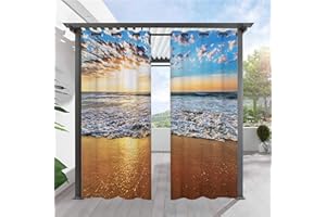 Heavyoff Rideau Exterieur Terrasse, Imperméable Isolant Thermique Rideau Occultant pour Pergola, Cabanon Jardin Exterieur, Gazebo, 1 pièce, Style 4, 117x160cm