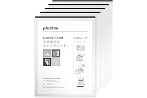 Plustek Document Carrier Sheets (Pack of 5) - Protects Fragile Paper and A3 Size Document by Folding