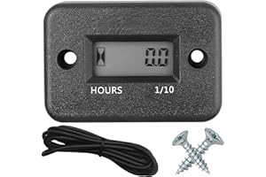 Retoo Contador digital de horas de funcionamiento, generador de contador de horas, retroiluminación impermeable, contador de horas de mantenimiento para montar a caballo,