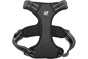 Happilax Arnés Perro Mediano, Acolchado, Reflectante y Ajustable, Arnes Espalda Perro Mediano