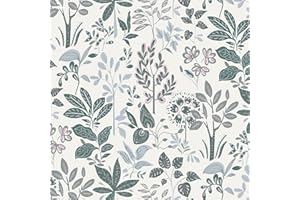 Yomshi Peel and Stick Wallpaper 41x300CM Floral Green Leaf Contact Paper Waterproof Self Adhesive Wallpaper Removable Botanical Wallpaper Vinyl Roll for Bedroom Living Room Wall Furniture Decor