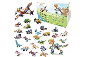 WUHUHAI Advent Calendar with Building Blocks for Kids, 24 Days Christmas Countdown Calendars 12 In 1 Building Blocks Stem Toys for Boys Girls Toddler Xmas Stocking Stuffers Holiday Gifts (HY1002)