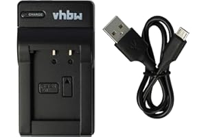 vhbw Ladegerät kompatibel mit Sony Cybershot DSC-HX90, DSC-HX60, DSC-HX80, DSC-HX60V Kamera Camcorder/Akku - Ladeschale, Ladeanzeige, 4,2 V