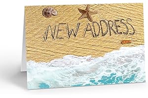 Stonehouse Collection | New Address Beach Note Card |10 Boxed Change of Address Note Cards | Beach Ocean Shore Note Cards - USA Made (Standard)