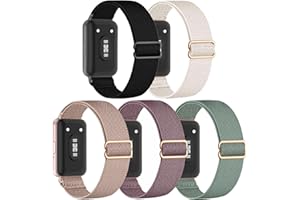 CUNUJIX 5 Stück Elastisch Nylon Armband Ersatz für Samsung Galaxy Fit 3, Dehnbare Loop Gewebe Ersatzband für Galaxy Fit 3 Damen Herren