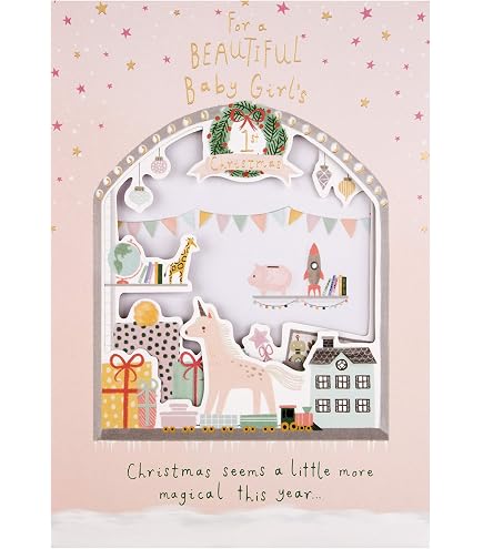 Second Ave Biglietto Di Auguri Prima Natale Per Bambina - Formato A5 Con Busta - 5