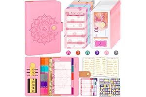 ‎AOCII Aocii Budget Planner Deutsch Budget Binder A6 - Budgetplaner Finanzplaner, Haushaltsbuch mit Geldfächer, Budget Planner Deutsche Beschriftung, Cash Stuffing Deutsch, Geld organizer (Erröten Rosa)