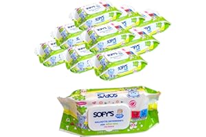 DETERMONDO 864 Salviette Neonato Igienizzanti Umidificate e Profumate all'Aloe Senza Alcool, Ideali come Detergenti Cambio Pannolino, Viso e Mani, Pacco Scorta 12 confezioni da 72 Salviettine