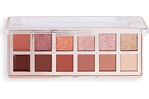 REVOLUTION BEAUTY LONDON Makeup Revolution, The True Icon Bronze Eyeshadow Palette, Cream, Matte & Shimmer Finishes, 12 Blendable Shades