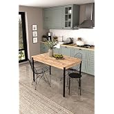 DF01113 Dekoratif Mutfak Masası 120x70 4-6 Kişilik Şık, Modern, Metal Ayaklı Salon Yemek Masası