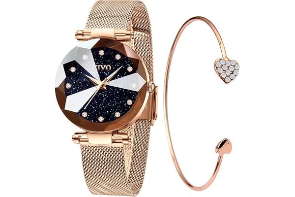 CIVO Montre Femme Bracelet Acier Inoxydable Montre Quartz pour Femme pour Travail Cérémonie
