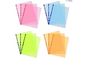 Favorit Buste Perforate, Lucide, Alto Spessore, 22 x 30 cm, 10 Pezzi, Trasparenti, Color pastello, Assortite