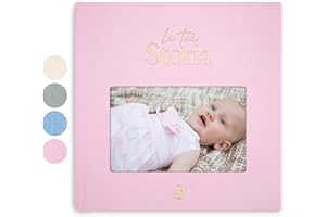 Wellode® Album Nascita Bambino/a Fino a 5 Anni con 76 Pagine e Adesivi Oro - Libro Nascita Bimbo/a - Album Ricordi Neonato - Ideale per Regalo Nascita Neonati e Baby Shower