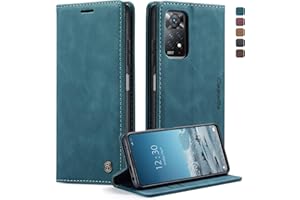 CRACEDILY Handyhülle für Xiaomi Redmi Note 11 Pro 5G Hülle, Klapphülle Premium Lederhülle Klappbar Flip Case Tasche Magnet Kartenfach Standfunktion Klapphülle Schutzhülle für Redmi Note 11 Pro 4G, Blaugrün