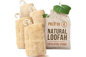 CRAFTSOFEGYPT Exfoliating Body Scrubber Loofah Sponge - Natural Egyptian Bath & Shower Scrubbers for Face, Back & Body - Biodegradable Luffa Wash Exfoliator - Eco Friendly, No Toxic Chemicals