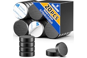 Grtard 20Pack Ceramic Magnets for Crafts, Small Round Disc Crafts Magnets with Adhesive Backing, Flat Circle Ferrite Industrial Magnets for Crafts, Refrigerator, DIY, Classroom, Science (18x5mm)