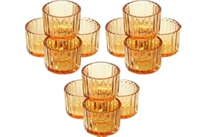 NUANGOO 12 pezzi portacandele vetro,5.5x3.8 cm porta candele vetro,porta candele da tavolo,barattoli per candele, adatti per decorazioni da tavola, matrimoni, feste di Natale, decorazioni per la casa