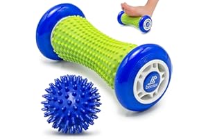 Beenax Foot Massage Roller and Hard Spiky Ball Set - Plantar Fasciitis Recovery, Muscle Roller Stick, Fascia, Feet, Trigger Point, Exercise - Relieve Stress and Relax Tight Muscles