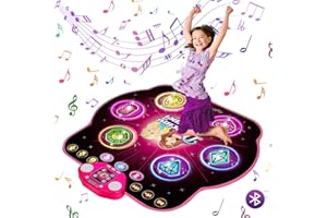 VATOS 27 poziomów mata do tańca dla dziewcząt, dzieci, 3, 4, 5, 6, 7, 8, 9 lat, 6 diod LED, mata do tańca, mata do tańca, mata muzyczna, zabawka, prezent dla dziewczynek w wieku 3-12 lat